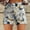 Grey, variant on Women's Shorts Womens Casual High Waist Denim Shorts Relaxed Fit Artretro Printed Floral Shorts With Pockets,Blue Women's Shorts S