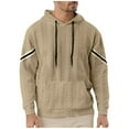 thumbnail image 2 of pstuiky camisas de manga larga para hombre, Sudadera con capucha de manga larga para hombre, informal, holgada, con cordón y bolsillo, de punto, de color liso top de hombre xl, 2 of 9