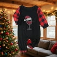 thumbnail image 2 of Aboser Matching Christmas Pajama Sets for the Whole Family Holiday Sleepwear Trendy Wine Glass Print Tops and Plaid Pants Outfits Merry Christmas Jammies Nightwear, 2 of 5