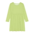 thumbnail image 5 of IROINNID Children's A-Line Dress Kids Girls' Long Sleeve Stretchy Solid Color Skater Dress A Line Dresses for Spring Summer Elegant Outfits 4-14 Years, 5 of 9