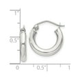 thumbnail image 4 of 925 Sterling Silver Women's Anti-Tarnish Coating Classic Tube 3mm Round Hoop Earrings | 15mm, 4 of 4