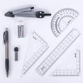 thumbnail image 2 of Bingirl 8-Piece Math Tool Set with Geometry Compass, Ruler, Triangle, Protractor, Eraser, 2 of 5