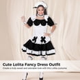 thumbnail image 4 of Women's Anime Maid Cosplay Outfit, Anime Cosplay Apron Fancy Dress with Stockings, 4 of 7