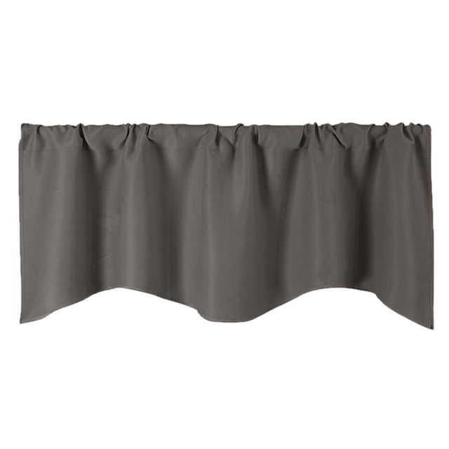 pitrice Short Curtain Panel Solid Color Valance Kitchen Camel for Windows for Deep Grey 132x46cm