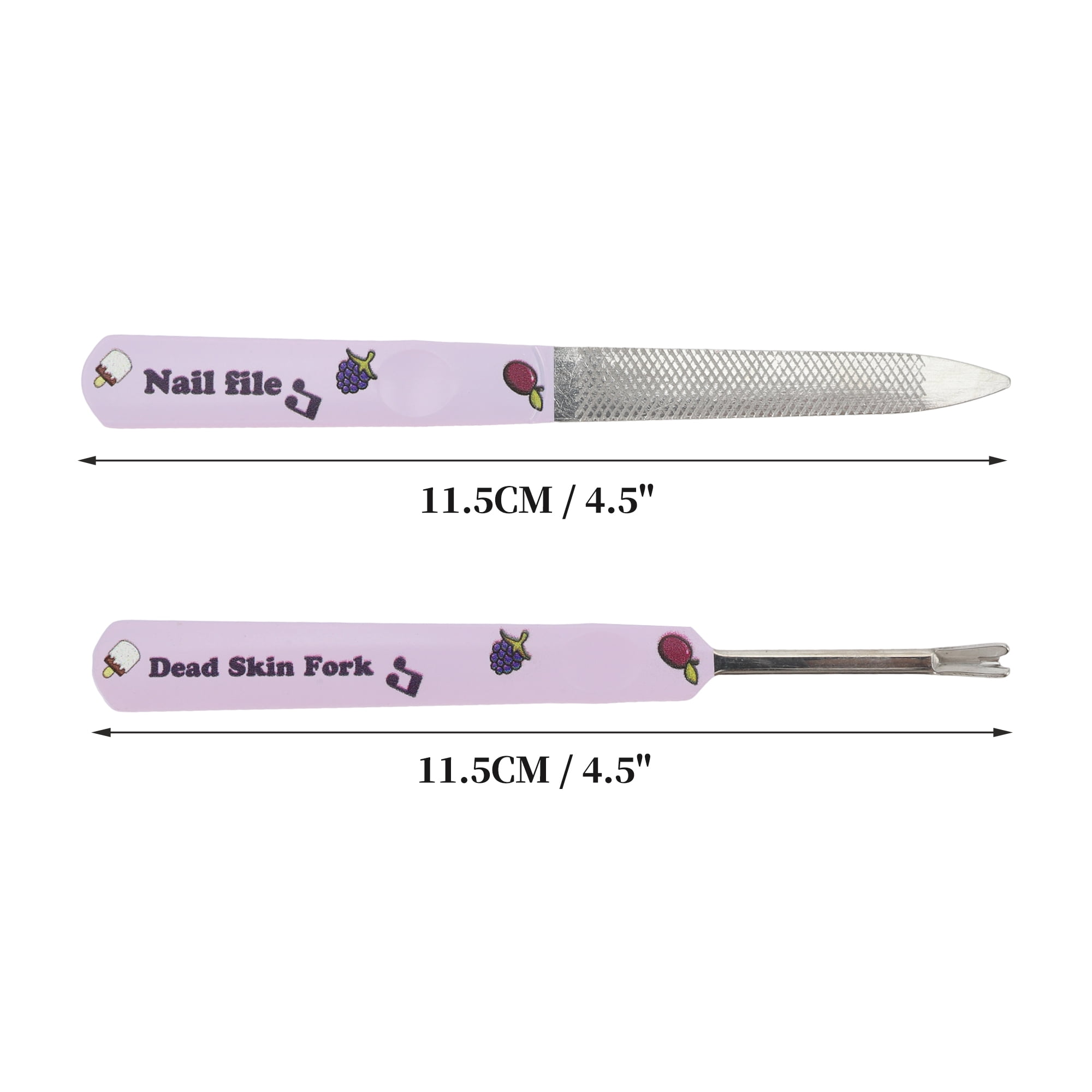 Unique Bargains Fruit Pattern Multifunctional Nail File 1 Set Purple