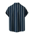 thumbnail image 4 of Mens Big and Tall Shirts M-4XL Plus Size Short Sleeve Button-Down Tshirts Shirt Lightweight Stripe Printed Casual Collared Tops with Pocket, 4 of 4