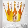 thumbnail image 1 of Queen Tapestry, Tiara Cartoon Style Cartoon Accessory Hearts Floral Details Tale Character, Fabric Wall Hanging Decor for Bedroom Living Room Dorm, 5 Sizes, Multicolor, by Ambesonne, 1 of 1