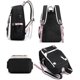 thumbnail image 3 of Mochila para adolescentes Mochila para estudiantes de secundaria Mochila para exteriores con puerto de carga USB (negro rosa), 3 of 5