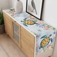 thumbnail image 4 of Coastal Sea Turtle Table Runner - 90 Inch Long, Kitchen Dining Table Runner Dresser Scarves, Marine Coral Jellyfish Starfish Oceans Farmhouse Decor for Coffee Tables Wedding Party Banquet, 4 of 8