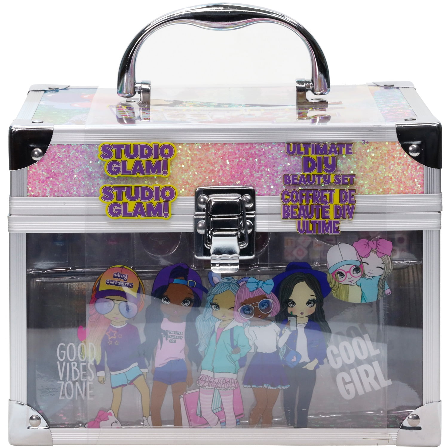 Townley Girl DIY Studio Train Case Makeup Beauty Glam Set for Girls Ages 6+