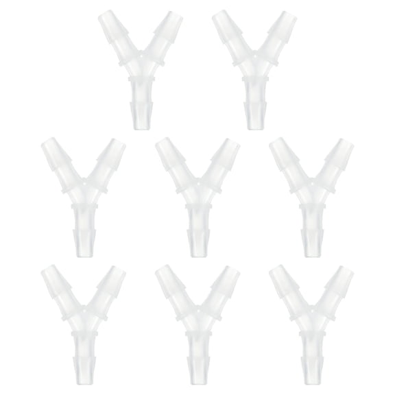 5/16" Hose Barb Fitting, 8 Pcs Y Shaped 3 Way Plastic Equal Barbed Fitting