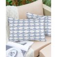 thumbnail image 4 of Waterproof Outdoor Throw Pillows with Inserts 12"x20", Ocean Blue Fish Soft Decorative Pillowcases for Couch Bedroom, Summer Fishing Coastal Nautical Simple Pillow Covers for Sofa Living Room, 4 of 8
