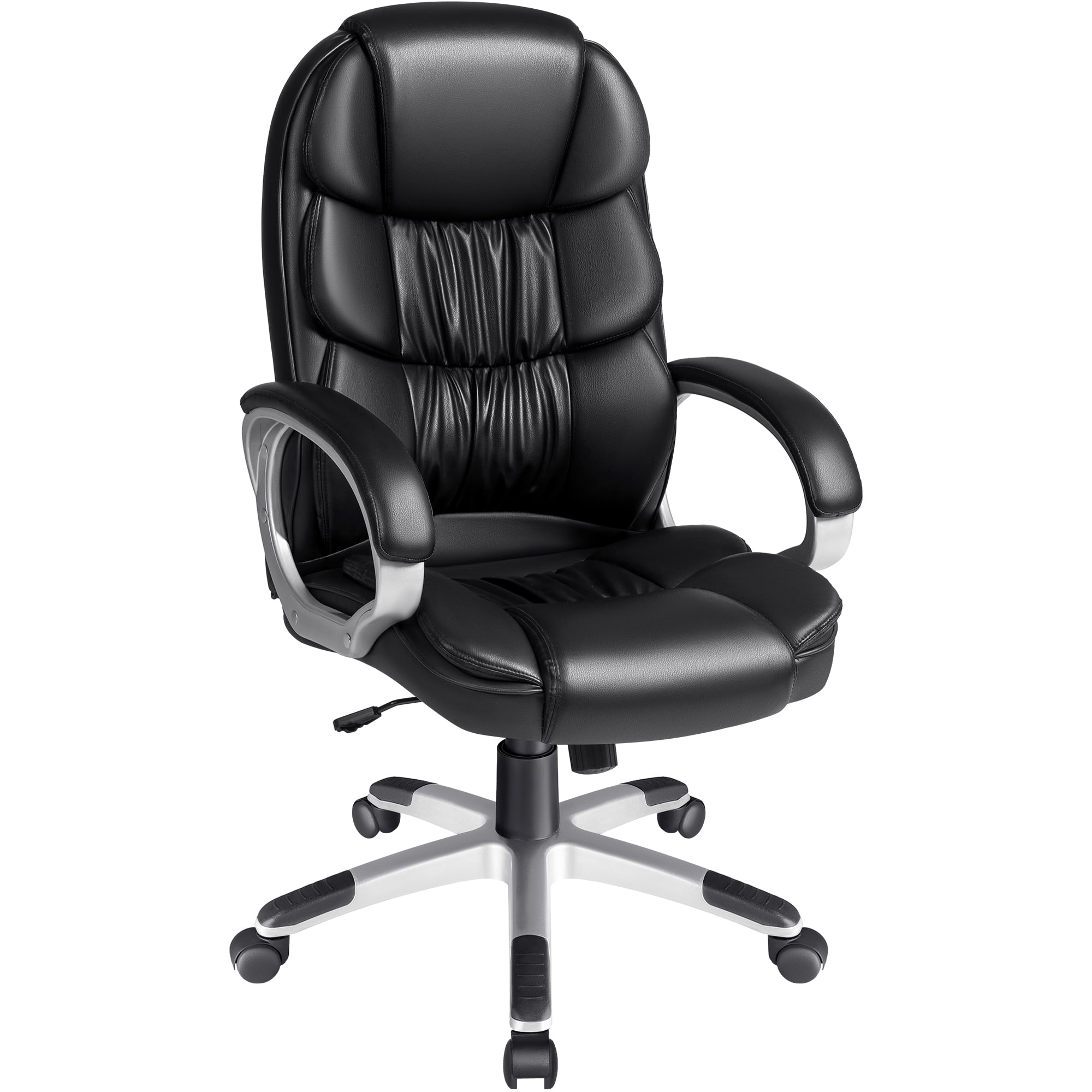 Vineego Office Chair High Back Computer Chair Ergonomic Desk Chair, PU Leather Adjustable Height Modern Executive Swivel Task Chair,Black