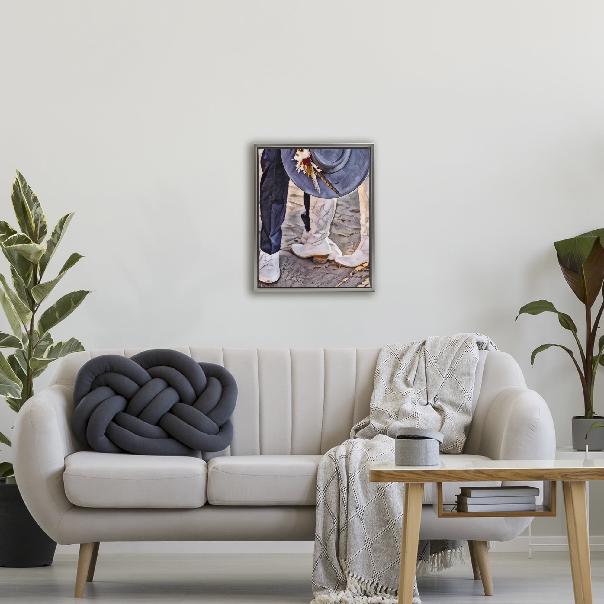 Elope In The Desert Gray Framed Floater Canvas Wall Art, design by Jesse Keith