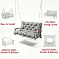 thumbnail image 5 of Kfuirde Swing Cushion, Bench Cushion Set, Indoor Outdoor Patio Seat Pad, Replacement Pillow for Garden Furniture, Lounger Chair Cushion for Porch & Balcony, Gray Style D, 5 of 6