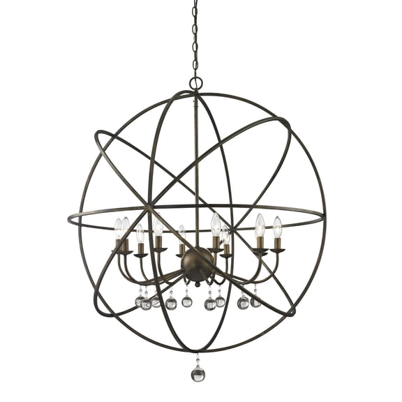 Z-Lite Acadia 10 Light Pendant in Golden Bronze and Clear Crystal