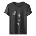 thumbnail image 5 of DondPO Graphic Tees for Women Women's Print Shirt Short Sleeve Round Neck T Shirt Fashion Top Lightweight Summer Clothing Clothes Women'S Tops Casual T Shirts for Women Gray L, 5 of 5