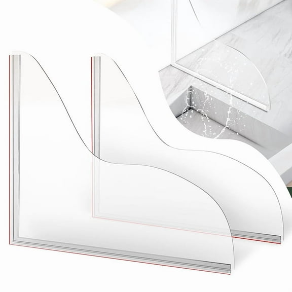 2 Pack Shower Splash Guard Kit Waterproof, Large Splash Guards For Bathtub Self-Adhesive Shower Corner Guards