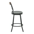 thumbnail image 3 of BARNUT Counter Stools,26" 360 Free Swivel Mid Century Counter Height Stools with Cross Back,PU Upholstered Armless Barstools for Kitchen Island and Home Bar,Set of 1,PU in Gray, 3 of 5
