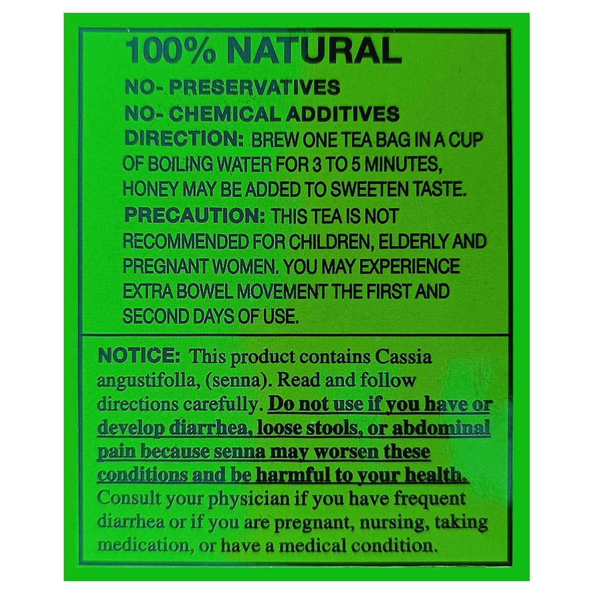 12 Packs Evergreen Leaves Brand Extra Strength California Dieters' Drink, Caffeine Free Herbal Dietary 240 Tea Bags