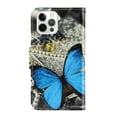 thumbnail image 4 of Allytech Wallet Case for iPhone 13 Pro Max 2021 Cover with Card Holder, Colorful PU Leather Folio Kickstand Protective Magnetic Snap Case with Wrist Strap for iPhone 13 Pro Max 6.7", Blue Butterfly, 4 of 5