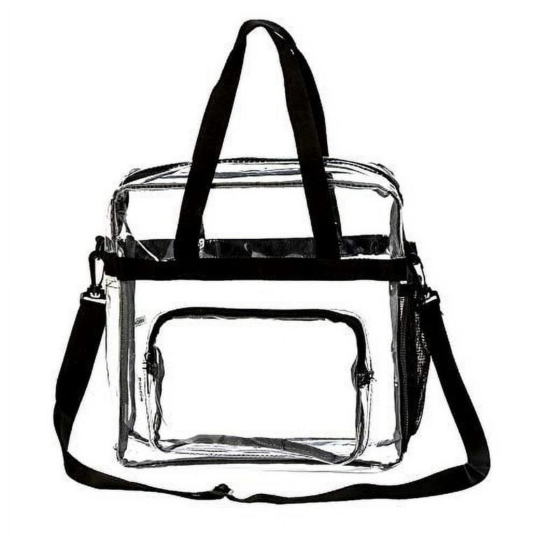 K-cliffs 12 inch Clear PVC Messenger Bag Heavy Duty See Through Tote. Stadium Approved Handbag Transparent Pouch Hand Bags Top Handle & Adjustable