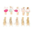 thumbnail image 1 of 10 Pcs Mini Natural Wooden Easter Clothespins Photo Paper Card Peg With Line, 1 of 2