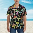 thumbnail image 2 of Kll Men'S Hawaiian Shirt Short Sleeve Button Down Beach Shirts-Bright Mushrooms, 2 of 7