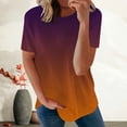 thumbnail image 2 of Midsumdr Plus Size Tops for Women 2025 Fashion Summer Loose Gradient Tie-dye Printed Tops Round-Neck Short Sleeve Casual Blouse Tops, 2 of 5