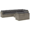 thumbnail image 2 of vidaXL 9 Piece Garden Lounge Set with Cushions Grey Poly Rattan, 2 of 5