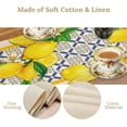thumbnail image 5 of Italy Blue Tiles Table Runner, Italian Lemons Summer Table Runner for Dinning Room Farmhouse Dinner Runner Home Kitchen Dresser Decor for Party Holiday 13"x70", 5 of 6