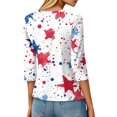 thumbnail image 4 of Independence Day Womens Tops Three Quarter Sleeve Shirt USA Patriotic Flag Graphic Print Top, 4 of 5