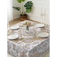 thumbnail image 3 of Brown Boho Suqare Tablecloth - 60 x 60 Inch, Vintage Abstract Art Floral Ethnic Tribe Waterproof & StainResistant Tablecloth, Washable Oil-proof Table Cover for Dining/Party/Wedding/Camping/Buffet, 3 of 9