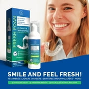 Retainer Cleaner Foam for Invisalign, Aligner Cleaner Whitening Foam for Mouth Guard Night Guard Veneers, Whitens Teeth, Freshens & Fights Bad Breath, 3% Hydrogen Peroxide, Mint - 50ml
