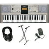 Yamaha YPT320 61-Key Personal Keyboard with AC Adapter, Deluxe Keyboard Stand and Professional Headphones