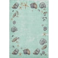 thumbnail image 2 of Addison Rugs Mayfield Washable Coastal Shell Border Green Rectangle Rug, 3' x 5', 2 of 6