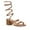 Rose Gold, variant on Wild Diva Satin Rhinestone Spiral Ankle Strap Low Block Heels (Black, 6.5)