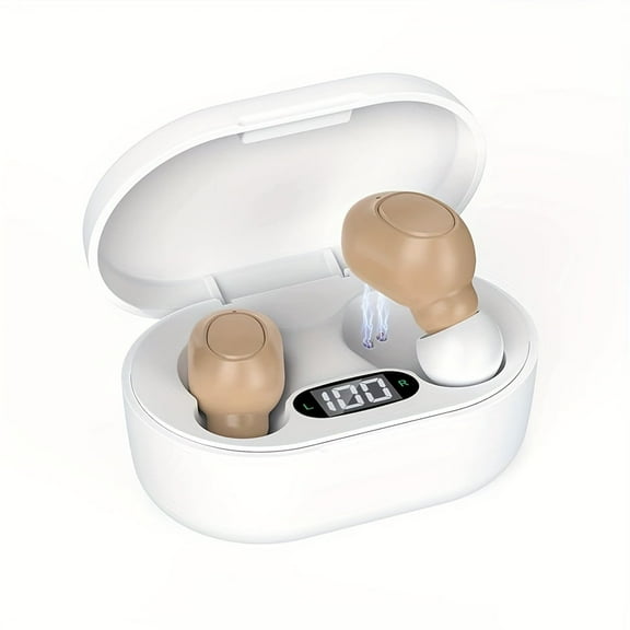 Hearing Aids for Seniors - Hearing Aid Rechargeable for Hearing Loss with Intelligent Noise Reduction, Volume Control and Portable Charging Case