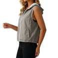 thumbnail image 6 of Karymi Going Out Tops Sleeveless Zip‑Up Drawstring Hooded Vest, Lightweight Windproof Ruffle Hem Utility Gilet, Casual Outdoor Waistcoat with Pockets Workout Tops for Women, 6 of 9