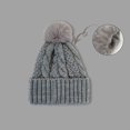 thumbnail image 2 of Prolriy Beanies Womens Hats Women's Autumn Winter Solid Color Thickened Warm Dough Thick Thread Knitting Hat with Wool Winter Hats for Women Grey, 2 of 3