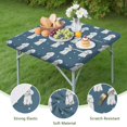 thumbnail image 4 of Poodle Dog and Footprint Square Fitted Tablecloth with Elastic Edge,Square Table Cover,Washable Elastic Table Cover for Home Kitchen Party Decor 34"x34", 4 of 6