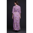 thumbnail image 4 of Bimba Rayon Dry Leaves & American Goldfinch Bird Ladies Long Gown Boho Beach Cocktail Party Maxi SlitÂ&nbsp;Dress-Medium Lavender, 4 of 6