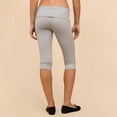 thumbnail image 5 of Women Fold Over Capri Leggings Y2K Low Rise Elastic Waist Cropped Pants Knee-Length Skinny Yoga Athletic Pants Light Gray M, 5 of 9
