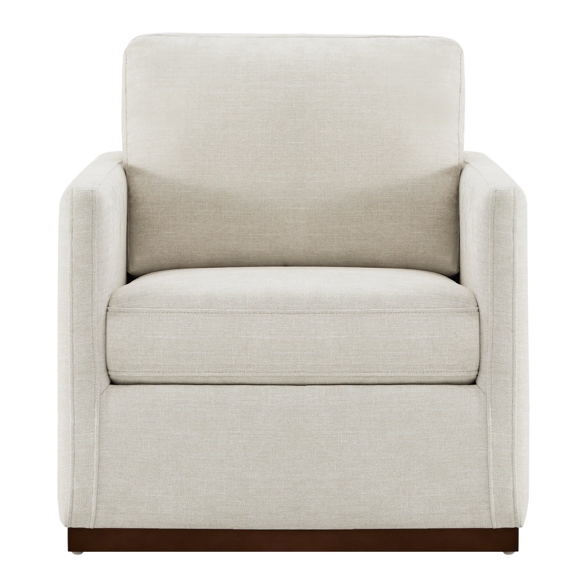 CHITA Swivel Accent Chair Set of 2, Modern Upholstered Armchairs with 360° Swivel Base, Comfortable Track Arm Reading Chair for Living Room, Bedroom, and Home Office