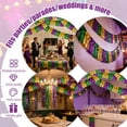 thumbnail image 4 of Mardi Gras Banners Party Decorations Purple Green Gold Metallic Tinsel Streamers Fringe Backdrop Banner Mardi Gras Accessories for Parade Floats Party Supplies 49.2ft Design2, 4 of 7