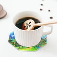 thumbnail image 5 of Lsque Mario Pattern 4" Drink Coasters Set of 4, PVC Leather Absorbent Coasters, Table Coaster Set Decorative Coffee Cup Coasters Housewarming Gift, 5 of 7