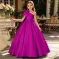 thumbnail image 6 of CHEEREAM Kids One Shoulder Dress Elegant Tulle Flower Maxi Dresses with Big Bow Girls Satin Princess Pageant Gown First Communion, 6 of 6