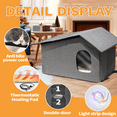 thumbnail image 3 of Outdoor Heated Cat House,Warming Cold Weather House with Heated Pad for Winter, 3 of 6