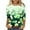 06 Green, variant on St Patricks Day Shirt, Women's 3/4 Sleeve Top, Crewneck Tee Shirts Blouse Women's Casual St. Patrick's Day Print Blouses Round Neck Three Quarter Sleeve T-Shirt Tops