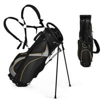 Golf Stand Bag, Golf Cart Bags with 8-Way Divider, Rain Hood & Double Shoulder Straps, Lightweight Portable Club Bag for Men Women
